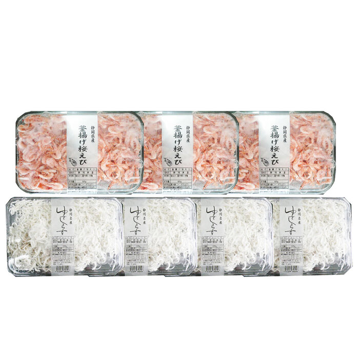 静岡 石原水産 駿河湾産 釜揚げ桜えび＆しらす釜揚げ桜えび80g×3 ゆでしらす130g×4 二重包装可-2