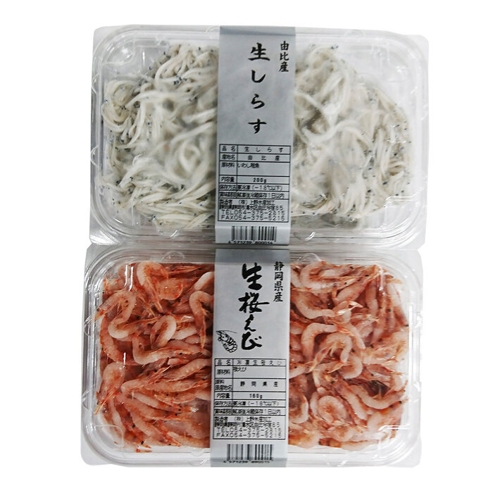 静岡 石原水産 駿河湾産 生桜えび＆生しらす生桜えび160g 生しらす200g 二重包装可-1