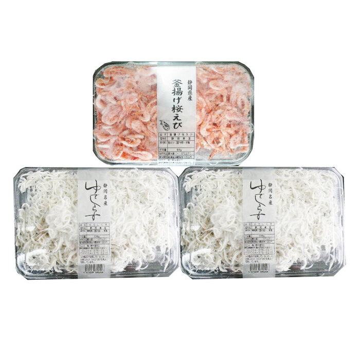 静岡 石原水産 駿河湾産 釜揚げ桜えび＆しらす釜揚げ桜えび80g ゆでしらす130g×2 二重包装可-1