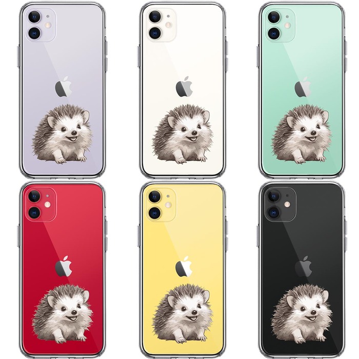 iPhone11 case clear hedgehog smartphone case side soft the back side hard hybrid -1