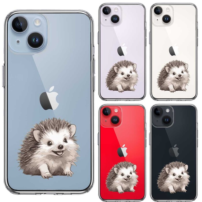 iPhone14 ケース クリア ハリネズミ スマホケース 側面ソフト 背面ハード ハイブリッド -1