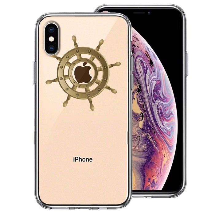 iPhoneX case iPhoneXS case clear boat .. wheel steering wheel smartphone case side soft the back side hard hybrid -0