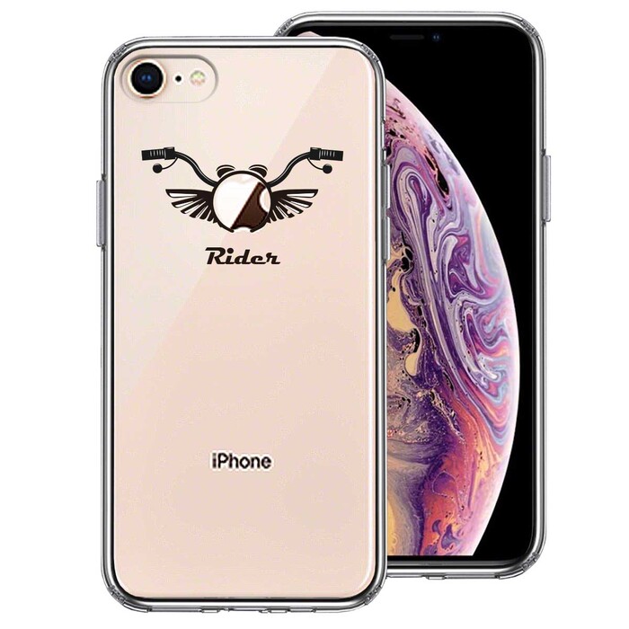 iPhone8 ケース クリア ライダー モーターサイクル スマホケース 側面ソフト 背面ハード ハイブリッド -0