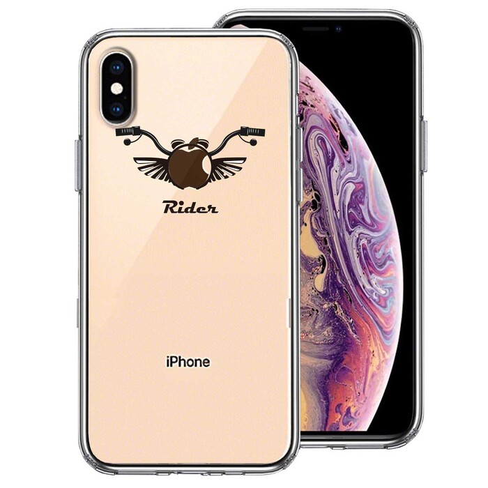 iPhoneX case iPhoneXS case clear rider motorcycle smartphone case side soft the back side hard hybrid -0