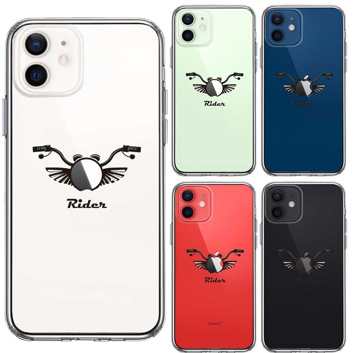 iPhone12 ケース クリア ライダー モーターサイクル スマホケース 側面ソフト 背面ハード ハイブリッド -1