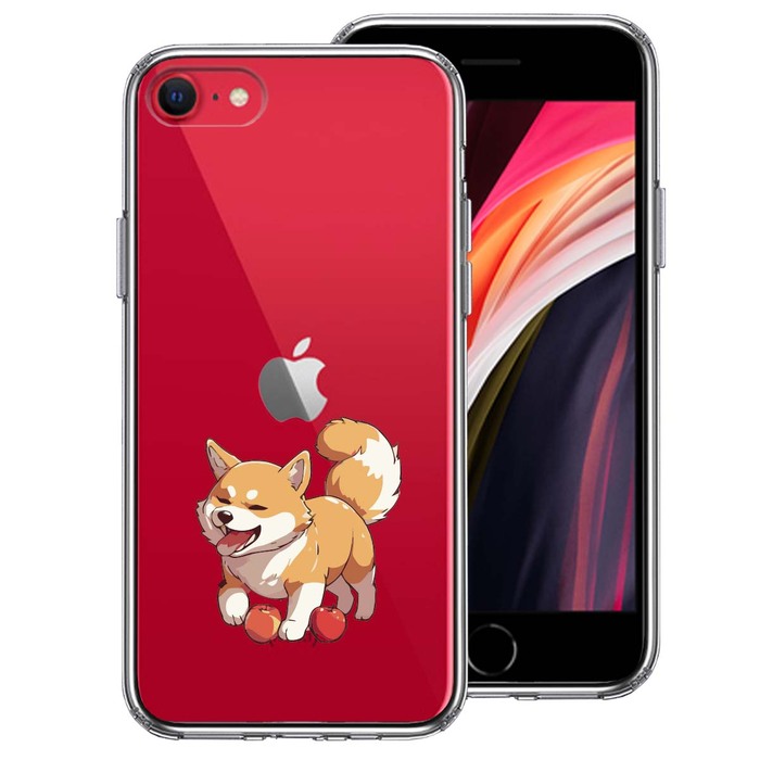 iPhoneSE ケース 第3世代 第2世代 クリア わんこ 柴犬 2 スマホケース 側面ソフト 背面ハード ハイブリッド -0
