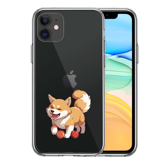 iPhone11 ケース クリア わんこ 柴犬 2 スマホケース 側面ソフト 背面ハード ハイブリッド -0