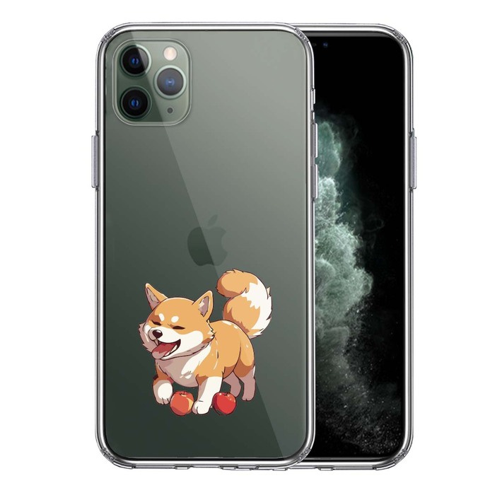 iPhone11pro ケース クリア わんこ 柴犬 2 スマホケース 側面ソフト 背面ハード ハイブリッド -0