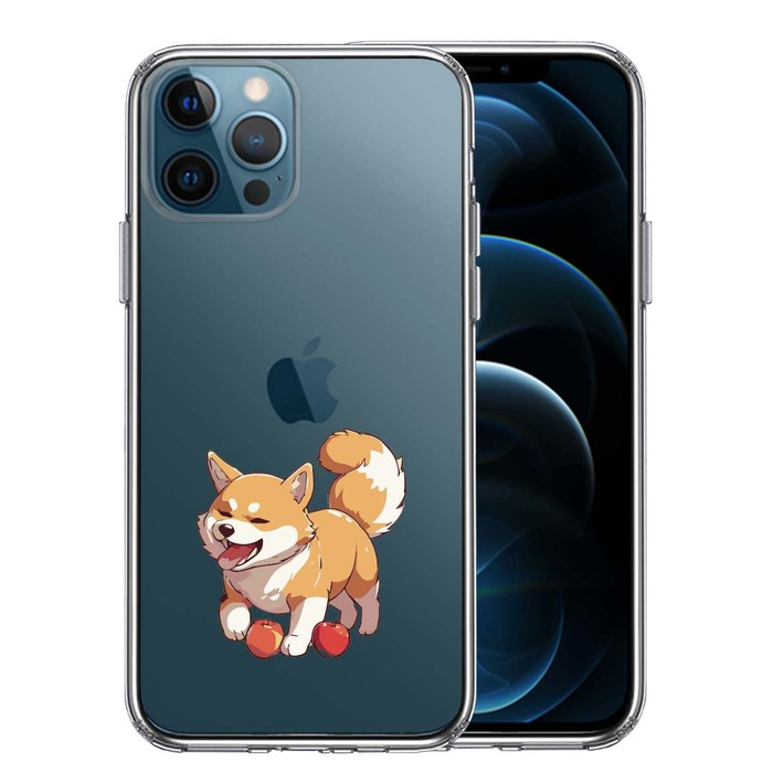 iPhone12Pro ケース クリア わんこ 柴犬 2 スマホケース 側面ソフト 背面ハード ハイブリッド -0