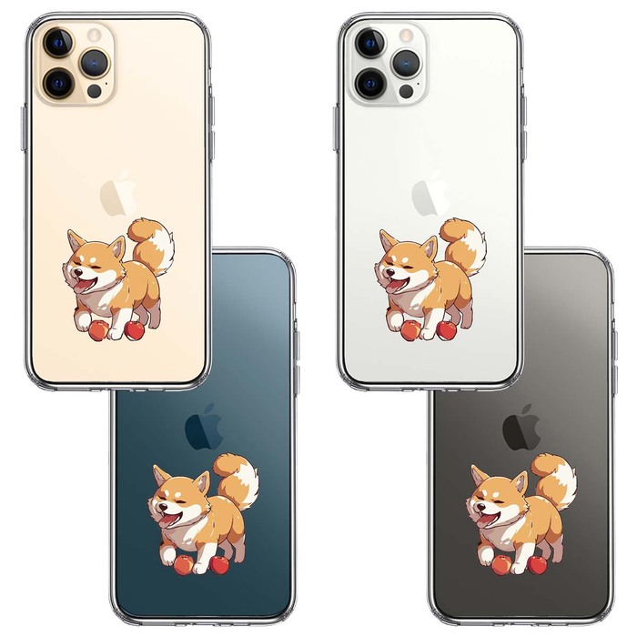 iPhone12Pro ケース クリア わんこ 柴犬 2 スマホケース 側面ソフト 背面ハード ハイブリッド -1