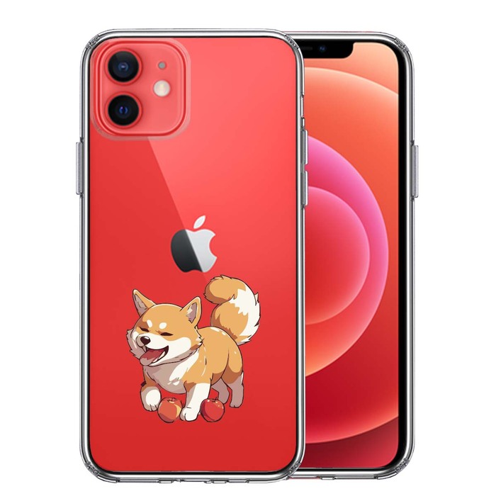 iPhone12 ケース クリア わんこ 柴犬 2 スマホケース 側面ソフト 背面ハード ハイブリッド -0