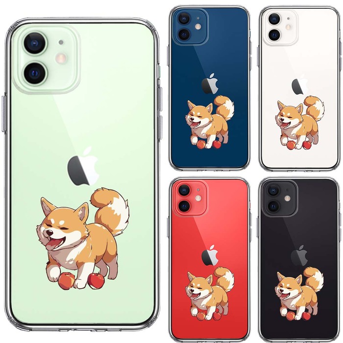 iPhone12 ケース クリア わんこ 柴犬 2 スマホケース 側面ソフト 背面ハード ハイブリッド -1