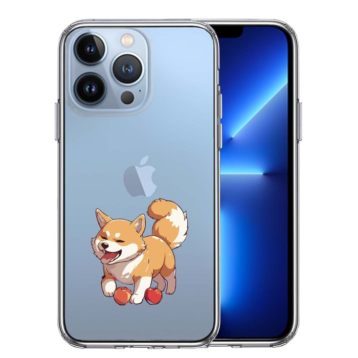 iPhone13Pro ケース クリア わんこ 柴犬 2 スマホケース 側面ソフト 背面ハード ハイブリッド -0