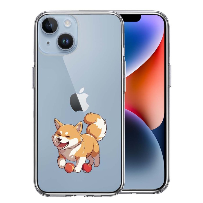 iPhone14Plus ケース クリア わんこ 柴犬 2 スマホケース 側面ソフト 背面ハード ハイブリッド -0