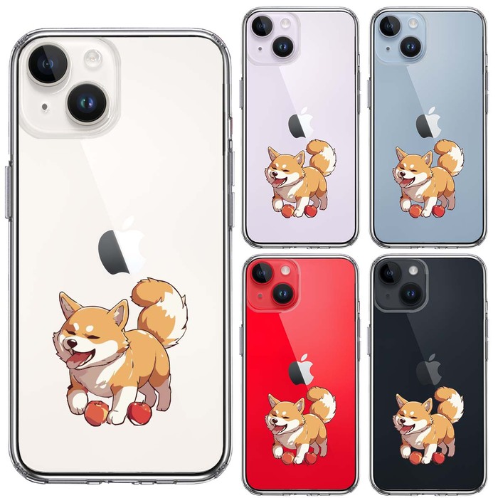 iPhone14Plus ケース クリア わんこ 柴犬 2 スマホケース 側面ソフト 背面ハード ハイブリッド -1