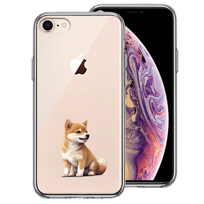 iPhone8 case clear .... dog pa piece ma ho case side soft the back side hard hybrid -0