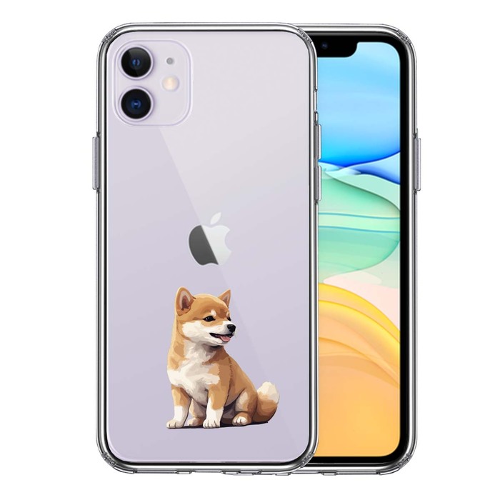 iPhone11 ケース クリア わんこ 柴犬 パピー スマホケース 側面ソフト 背面ハード ハイブリッド -0