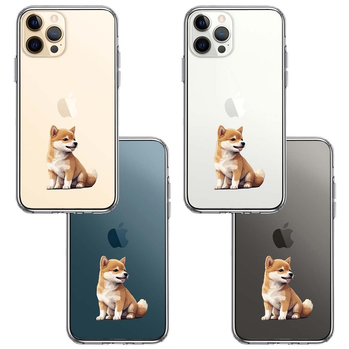 iPhone12Pro ケース クリア わんこ 柴犬 パピー スマホケース 側面ソフト 背面ハード ハイブリッド -1
