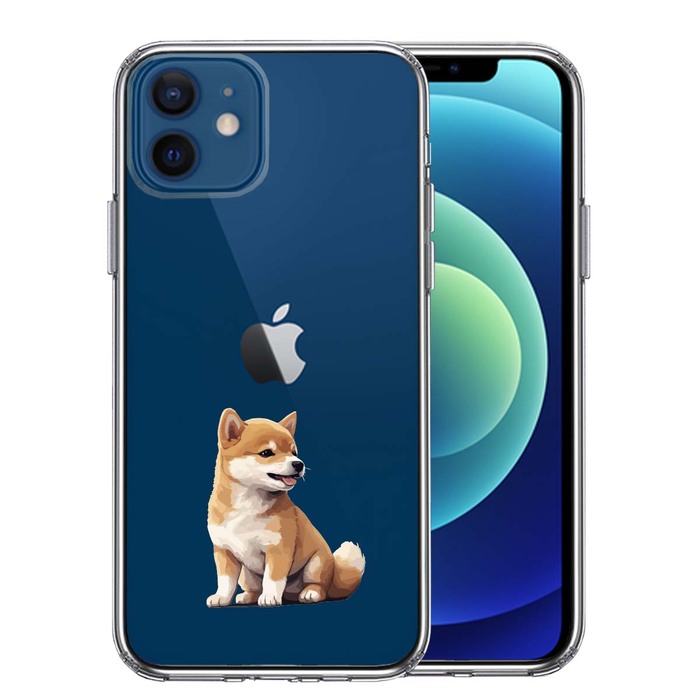 iPhone12 ケース クリア わんこ 柴犬 パピー スマホケース 側面ソフト 背面ハード ハイブリッド -0