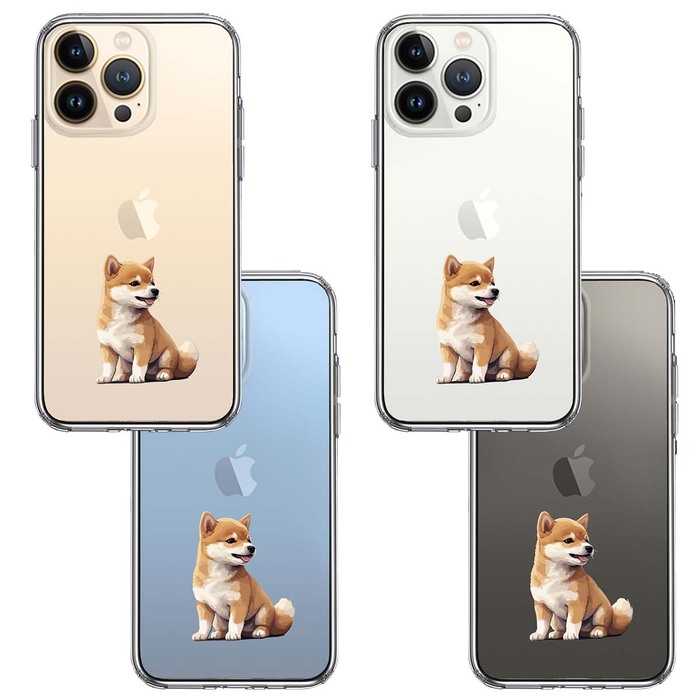 iPhone13Pro ケース クリア わんこ 柴犬 パピー スマホケース 側面ソフト 背面ハード ハイブリッド -1