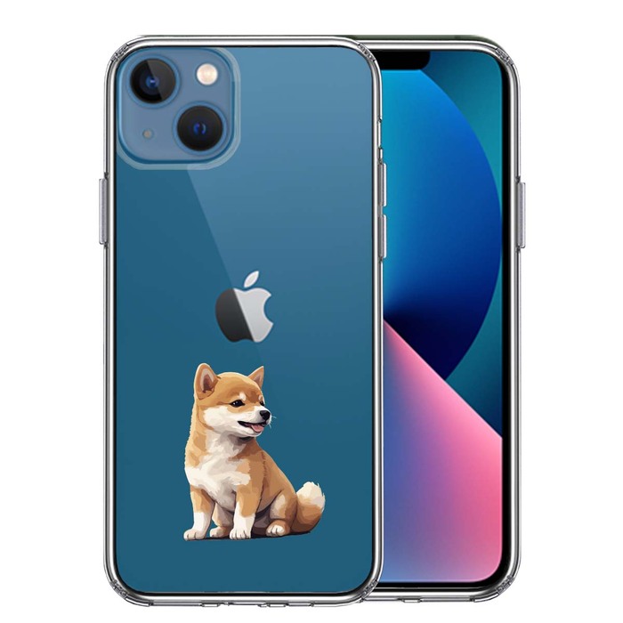 iPhone13mini ケース クリア わんこ 柴犬 パピー スマホケース 側面ソフト 背面ハード ハイブリッド -0