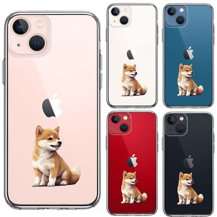 iPhone13mini ケース クリア わんこ 柴犬 パピー スマホケース 側面ソフト 背面ハード ハイブリッド -1