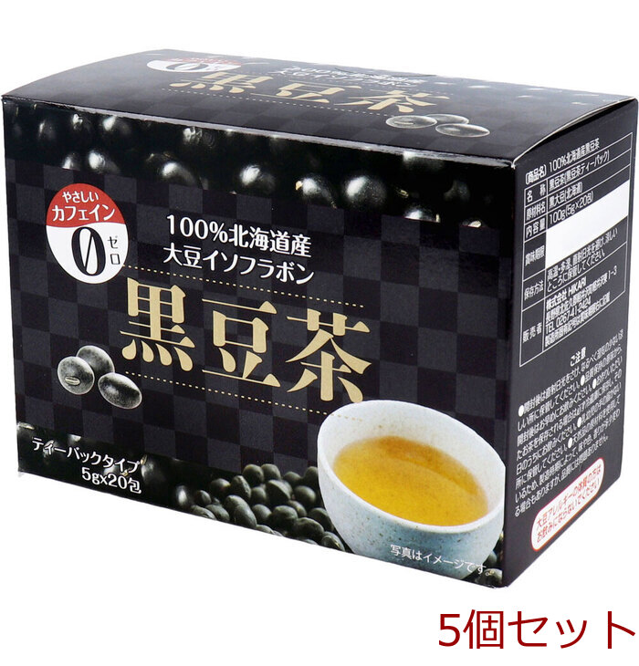 100% Hokkaido production large legume isoflabon black soybean tea 5g×20. go in 5 piece set -0