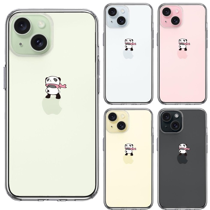 iPhone15Plus ケース クリア さすらい パンダ スマホケース 側面ソフト 背面ハード ハイブリッド -1