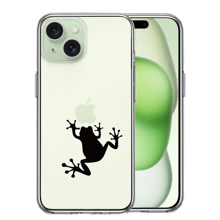 iPhone15Plus ケース クリア カエル 蛙 スマホケース 側面ソフト 背面ハード ハイブリッド -0