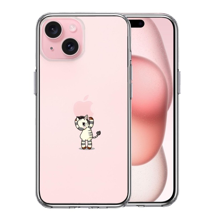 iPhone15 ケース クリア シマウマ ゼブラ アップル 重量挙げ スマホケース 側面ソフト 背面ハード ハイブリッド -0