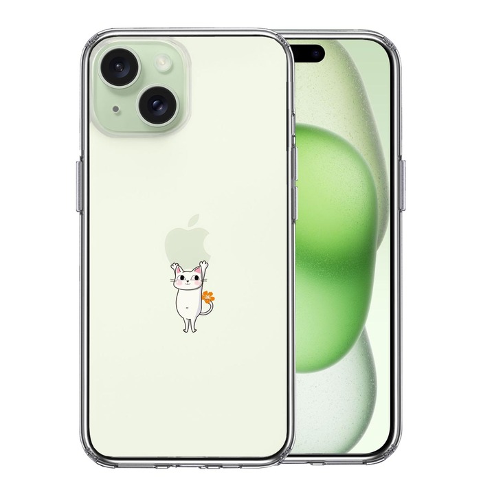 iPhone15 ケース クリア あざと可愛い にゃんこ スマホケース 側面ソフト 背面ハード ハイブリッド -0