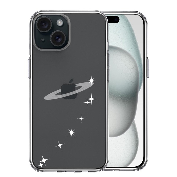 iPhone15 ケース クリア 天の川 流れ星 スマホケース 側面ソフト 背面ハード ハイブリッド -0