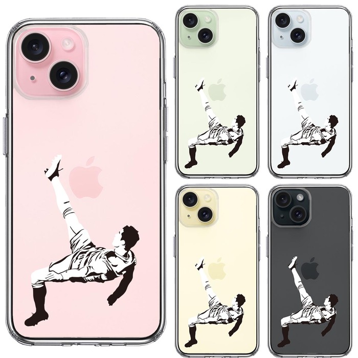 iPhone15 ケース クリア サッカー オーバーヘッドキック 2 スマホケース 側面ソフト 背面ハード ハイブリッド -1