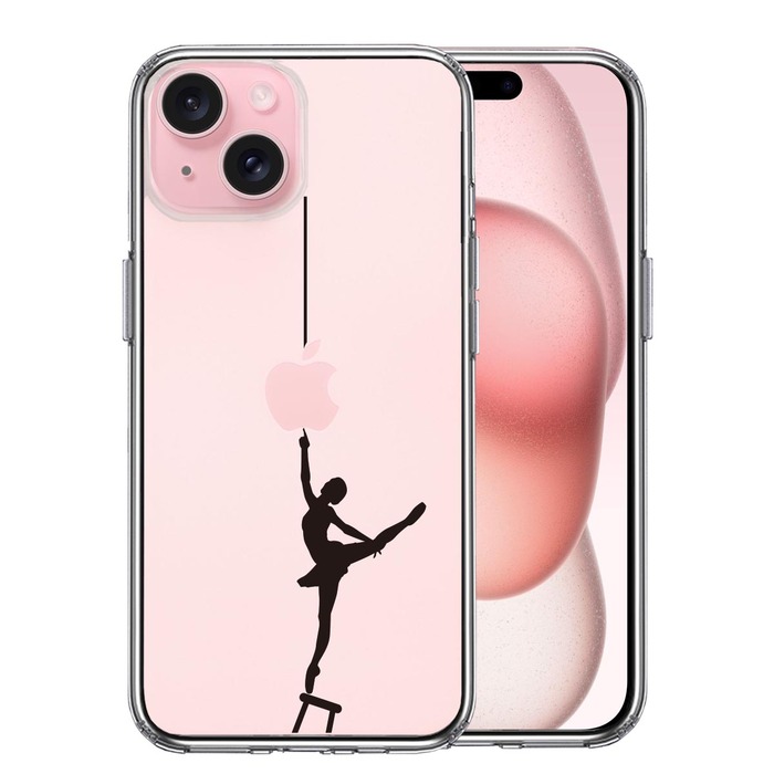 iPhone15 ケース クリア バレエ スマホケース 側面ソフト 背面ハード ハイブリッド -0