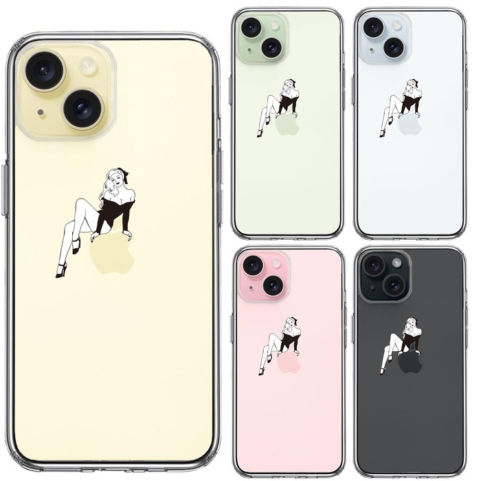 iPhone15 ケース クリア セクシーレディー 2 スマホケース 側面ソフト 背面ハード ハイブリッド -1