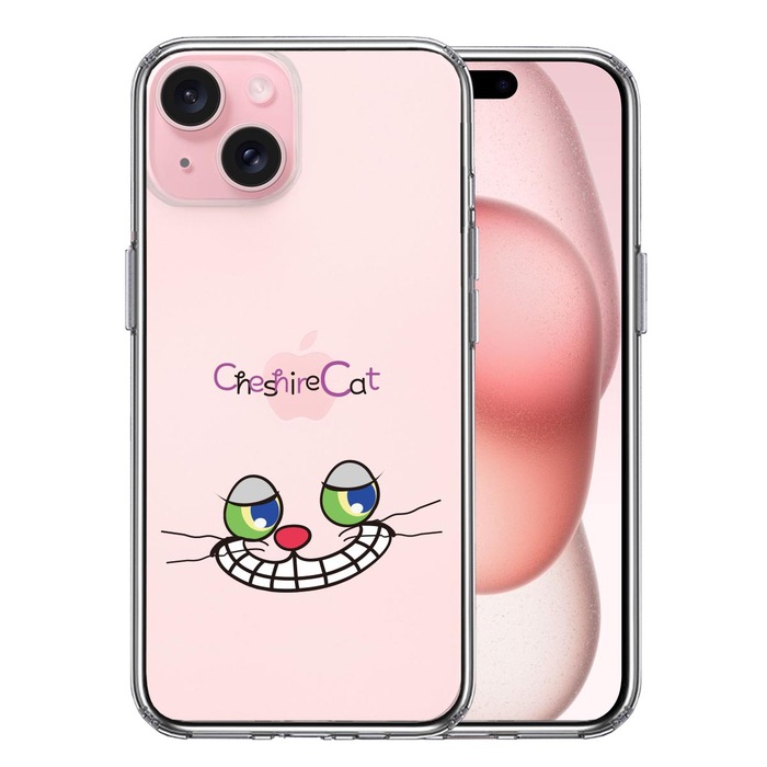 iPhone15Plus ケース クリア アリス CAT チェシャ猫 2 スマホケース 側面ソフト 背面ハード ハイブリッド -0