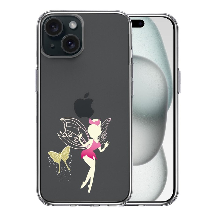 iPhone15Plus ケース クリア ピーターパン 妖精 3 スマホケース 側面ソフト 背面ハード ハイブリッド -0