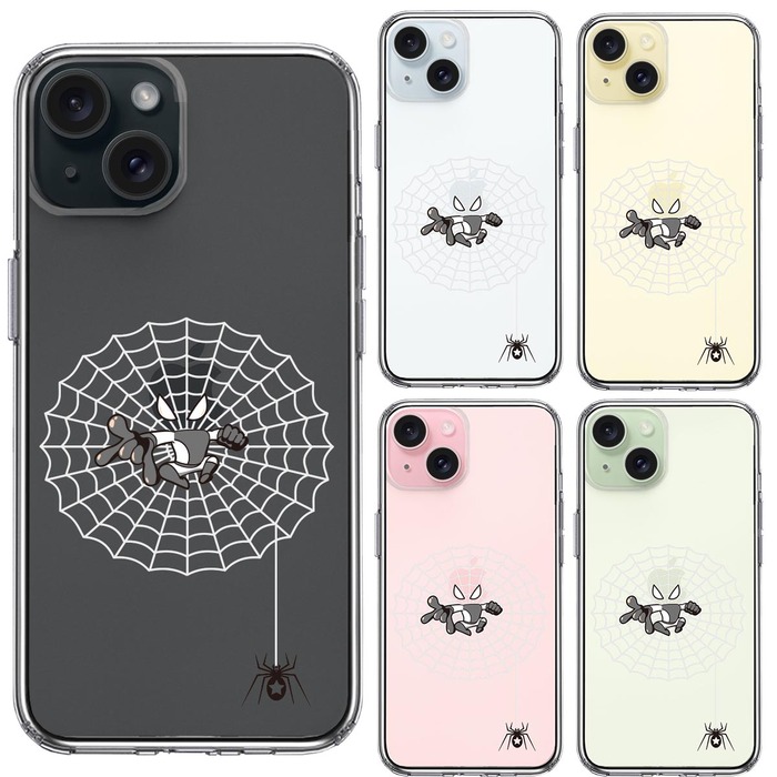 iPhone15 ケース クリア 映画パロディ 蜘蛛男 スマホケース 側面ソフト 背面ハード ハイブリッド -1