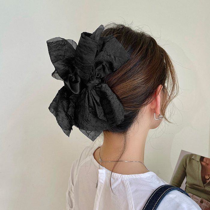 リボンヘアクリップ 大きめバンスクリップ-4