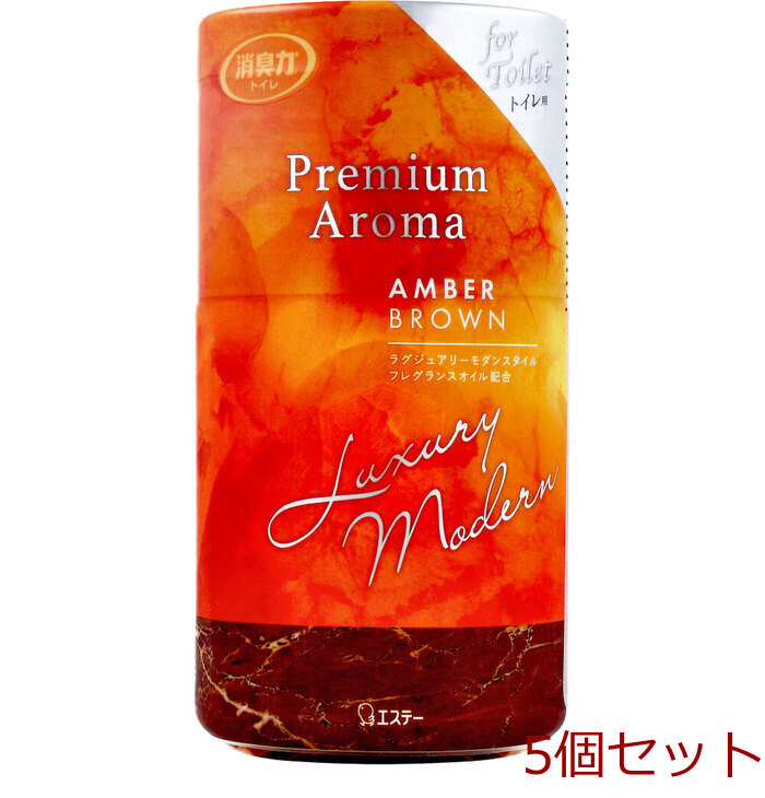 トイレの消臭力 Premium Aroma プレミアムアロマ アンバーブラウン 400mL 5個セット-0