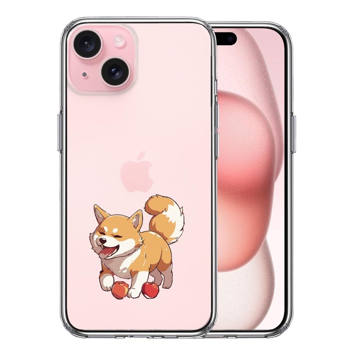 iPhone15 ケース クリア わんこ 柴犬 2 スマホケース 側面ソフト 背面ハード ハイブリッド -0