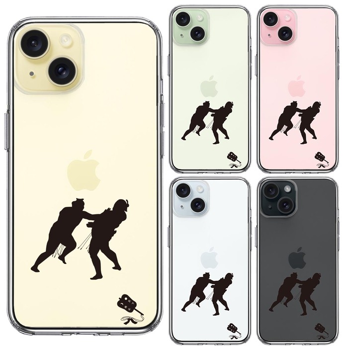 iPhone15Plus ケース クリア 相撲 おすもう 突き出し スマホケース 側面ソフト 背面ハード ハイブリッド -1