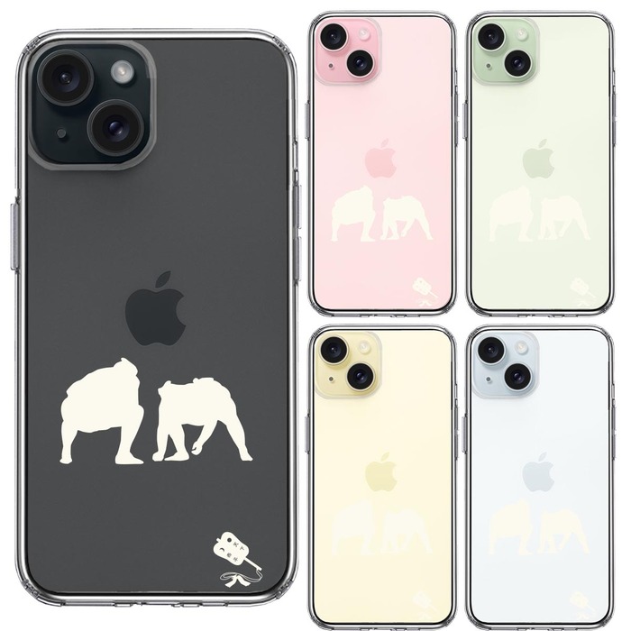iPhone15 ケース クリア 相撲 おすもう 仕切り ホワイト スマホケース 側面ソフト 背面ハード ハイブリッド -1