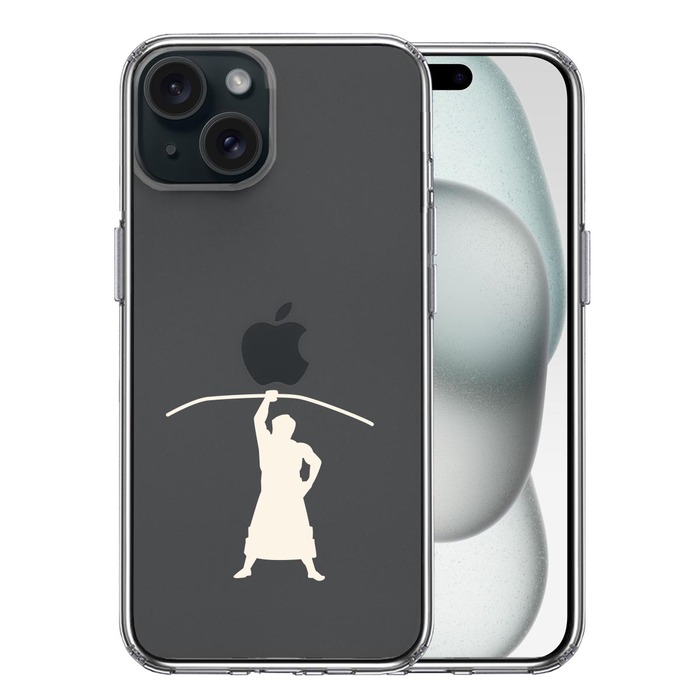 iPhone15 ケース クリア おすもうさん 相撲 弓取り ホワイト スマホケース 側面ソフト 背面ハード ハイブリッド -0