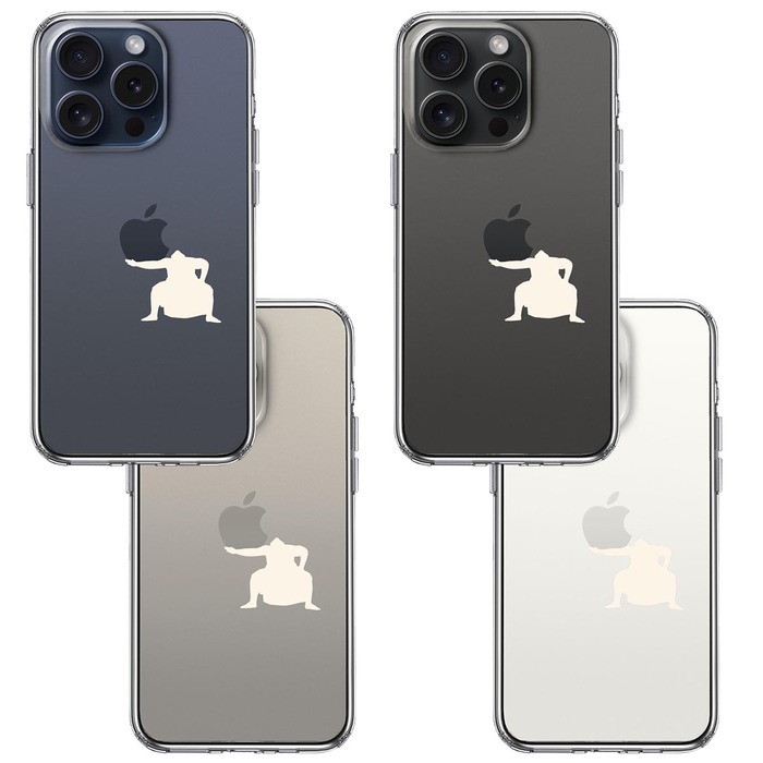 iPhone15Pro ケース クリア おすもうさん 土俵入り 白 スマホケース 側面ソフト 背面ハード ハイブリッド -1