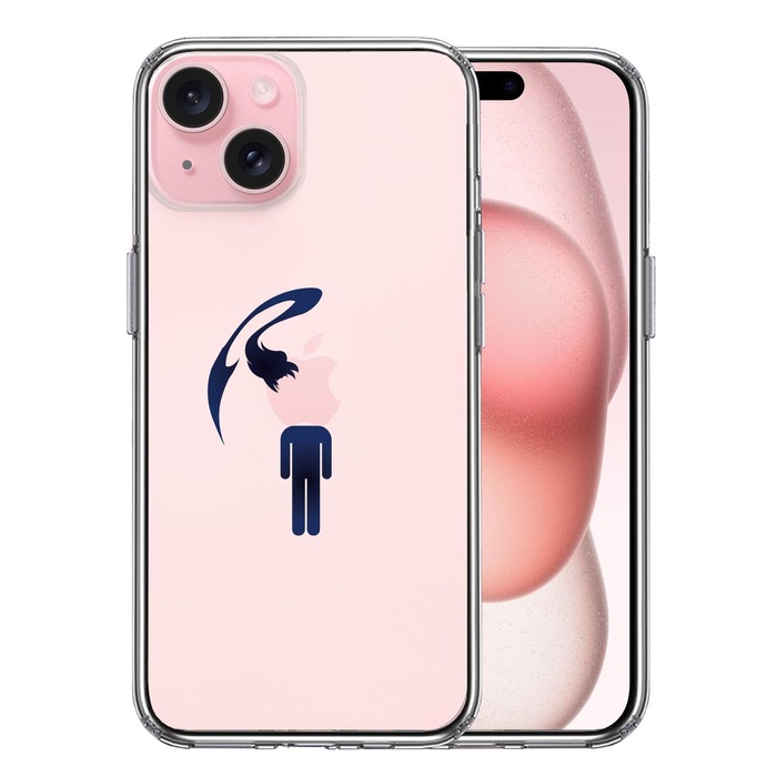 iPhone15 ケース クリア 頭部 寄生 生物 スマホケース 側面ソフト 背面ハード ハイブリッド -0