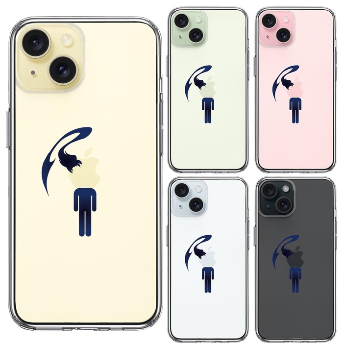 iPhone15 ケース クリア 頭部 寄生 生物 スマホケース 側面ソフト 背面ハード ハイブリッド -1