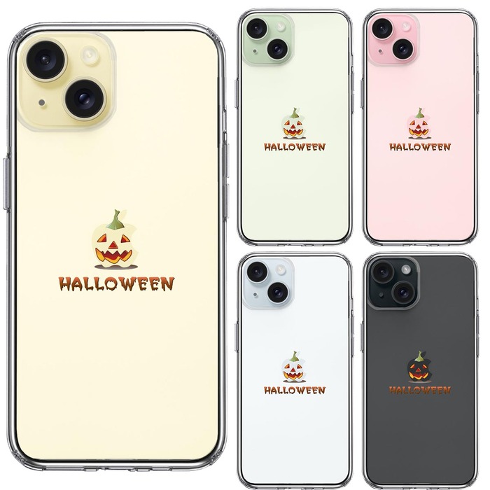 iPhone15 ケース クリア Hapyy Halloween ハロウィン 1 スマホケース 側面ソフト 背面ハード ハイブリッド -1
