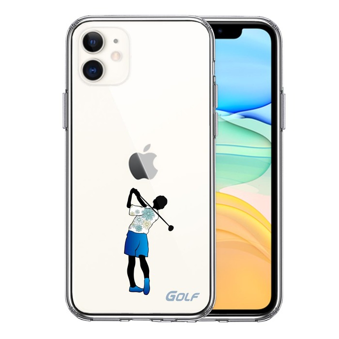 iPhone11 ケース クリア ゴルフ 女子 スマホケース 側面ソフト 背面ハード ハイブリッド -0