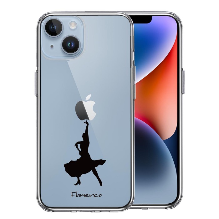 iPhone14Plus ケース クリア フラメンコ スマホケース 側面ソフト 背面ハード ハイブリッド -0